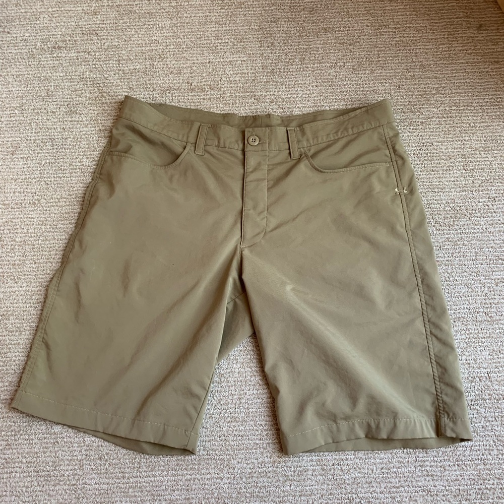 mens khaki under armour shorts